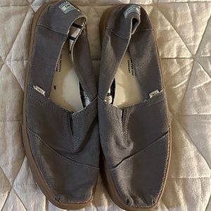 TOMS Mens Grey Canvas Shoe Size 9.5